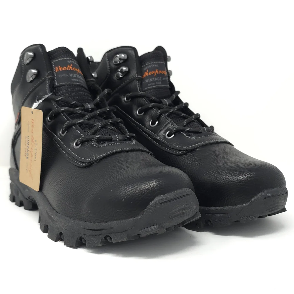 New Weatherproof Boots Vintage Jace Black Combat Hiking 10M - Picture 2 of 10